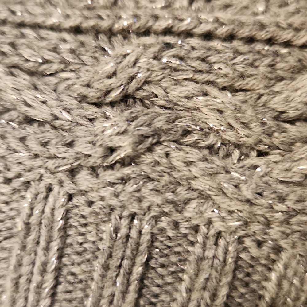 Croft & Barrow Gray Sparkle Cable Knit Cardigan - Size XL - Picture 4 of 12